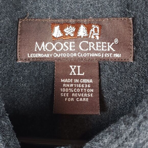 Moose Creek Legendary Outdoor Clothing Button‑Up Shirt XL – Charcoal Cotton - Picture 3 of 8